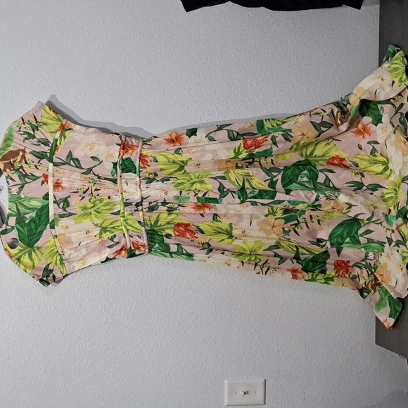 Antonio Melani Vitoria Pink Tropical Print Plunge V-Neck Cap Sleeve Maxi… - Picture 6 of 7